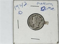 1942 D Mercury Silver Dime Coin