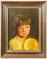 J. Ellen Wilhelm Portrait of a Girl Oil Painting