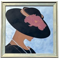 1980's Retro Lady in Hat Art Deco Fashion  Mirror