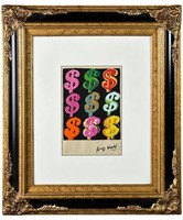 Andy Warhol (in Style) Pop Art Dollar Signs Drawin