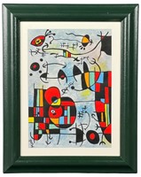 Joan Miro (in style) Abstract Drawing signed Miro