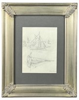 Claude Monet Sailing Boats Pencil Sketch