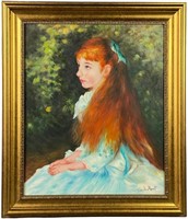 Claude Monet (after) Young Lady Portrait Painting