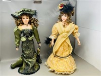 2 Old Fashion 19" porcelain dolls