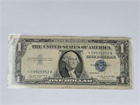 1957 A Star Note Silver Certificate Dollar Bill