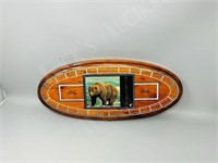 17"  wood crib board w/ inlay " Alaska" -