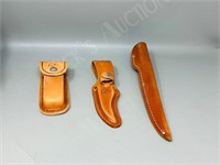 3 Ducks Unlimited leather knife sheaths