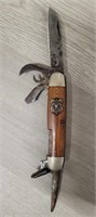 Boy Scout Multifunction Woodhandled Knife