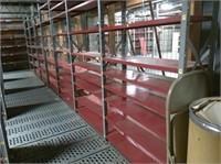 7 Sections of Red Continious Shelving
