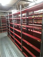 4 Sections Of Red Continious Shelving