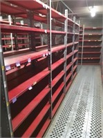 4 Sections Of Red Continious Shelving