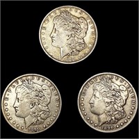 (3) Morgan Silver Dollars ((2) 1890-O, 1891) LIGH