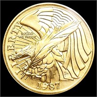 1987-W US Commem .25oz Gold $5 SUPERB GEM BU