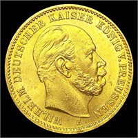 1872 German .2305oz Gold 20 Marks UNCIRCULATED