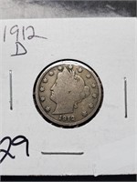 1912-D V-Nickel Partial Liberty