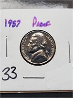 1957 Proof Jefferson Nickel
