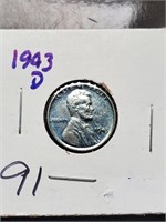 BU 1943-D Steel Wheat Penny