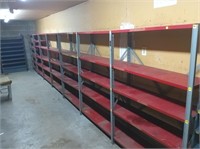 7 Sections Of Red Contionious Shelving