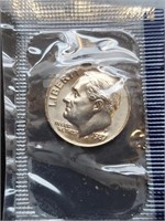 Uncirculated 1987 Roosevelt Dime In Mint Cello