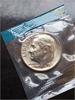 Uncirculated 1973 Roosevelt Dime In Mint Cello