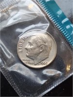 Uncirculated 1969 Roosevelt Dime In Mint Cello
