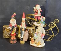 Santas, Sleigh, & Golden Pinecone Candles