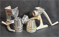 THREE Table Top Meat Grinders with Accessories