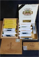 Four Wooden Cigar Boxes included 55+ Singles