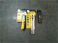 NEW- Nebo flashlight, Dewalt  razor knives