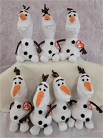 Lot of 7 Retail-Ready Ty Beanie Olaf from Frozen