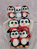 Lot of 7 Retail-Ready TY Penguins