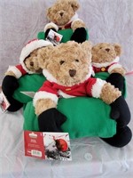 Lot of  4 Holiday Hugs Bear and Blanket Sets