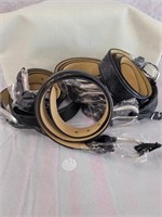 Lot of 6 New Thick black Leather Belts