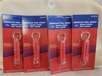 Lot of 4 American Tool Hook Scale Keychains