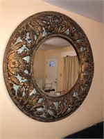 Large Round Metal Decorator Mirror (48" Diameter)