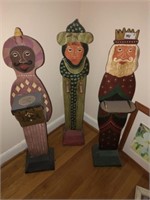 (3) Wood Christmas Figures