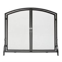 Wrought Iron Durable Fireplace Screen w/Doors