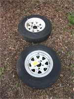 2 Used 13" Trailer Tires & Wheels