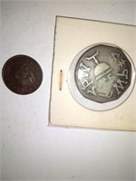 1970 Mexico Coin  & Silver Unmarked Coin