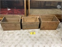 3- eley wooden ammo boxes