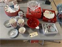 LARGE LOT OF CHRISTMAS THEMED DISHES