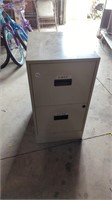 TWO DRAWER METAL FILING CABINET 28" TALL X 18" X