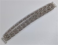 Stunning Sterling Byzantine Triple Chain Bracelet