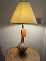 Gold w/white raised pattern lamp