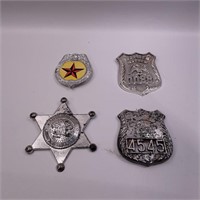 Vintage plastic sherriff badges, kids toys