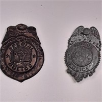 Vintage tin badges