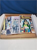 Flat of vintage comic books