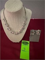 18 1/2" Necklace & Matching Clip on Earring Set