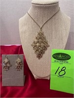 Ladies Necklace & Clip On Earring Set