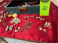 27 Pairs of Clip On Earrings, 3 Necklaces